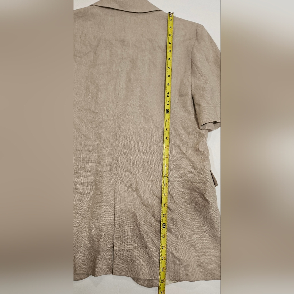 Zara Beige Short Sleeve Blazer Size L - Picture 6 of 6